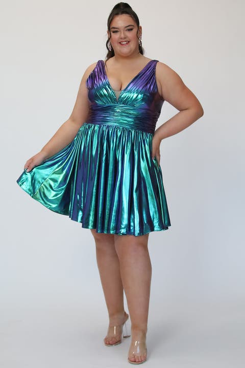 Bra-friendly Iridescent A-line Party Dress