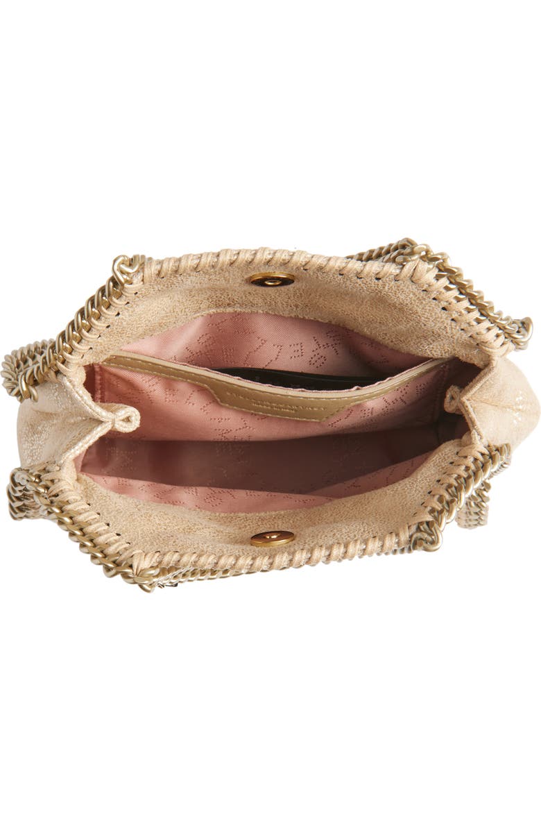 Stella McCartney Mini Falabella Metallic Faux Leather Crossbody Bag, Alternate, color, Gold