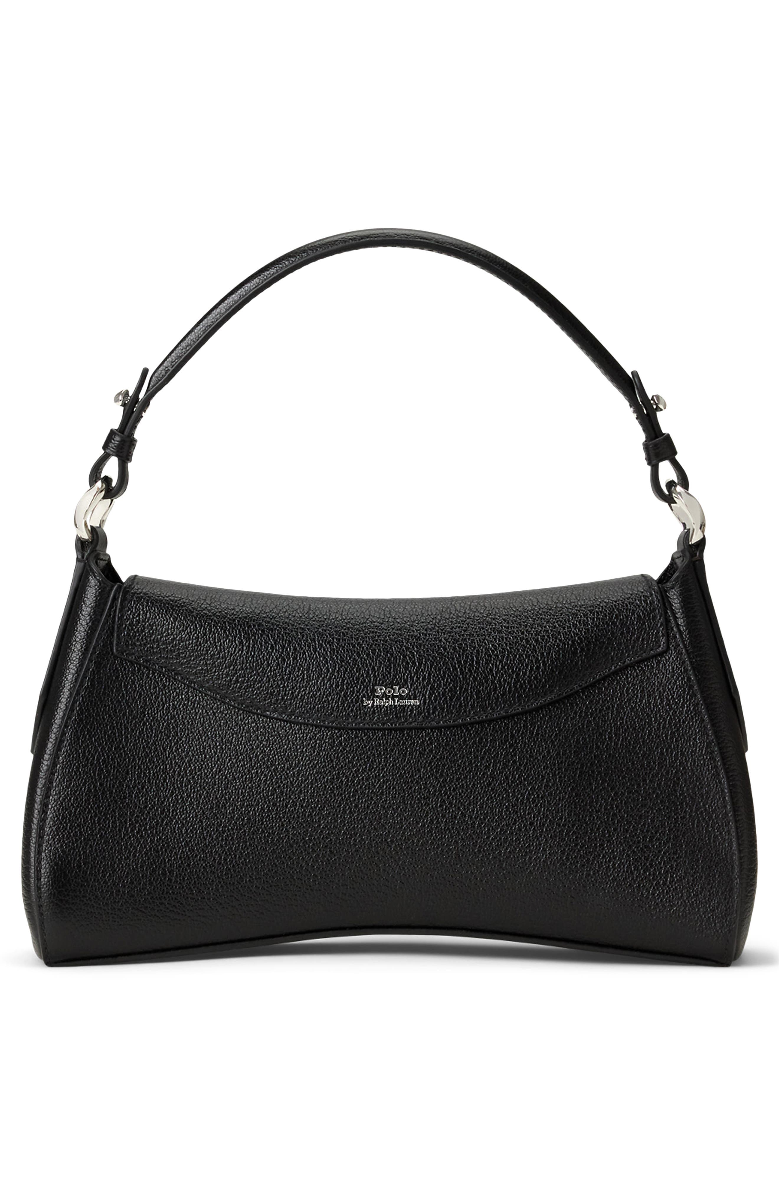 Leather Crossbody Bag, Alternate, color, BLACK