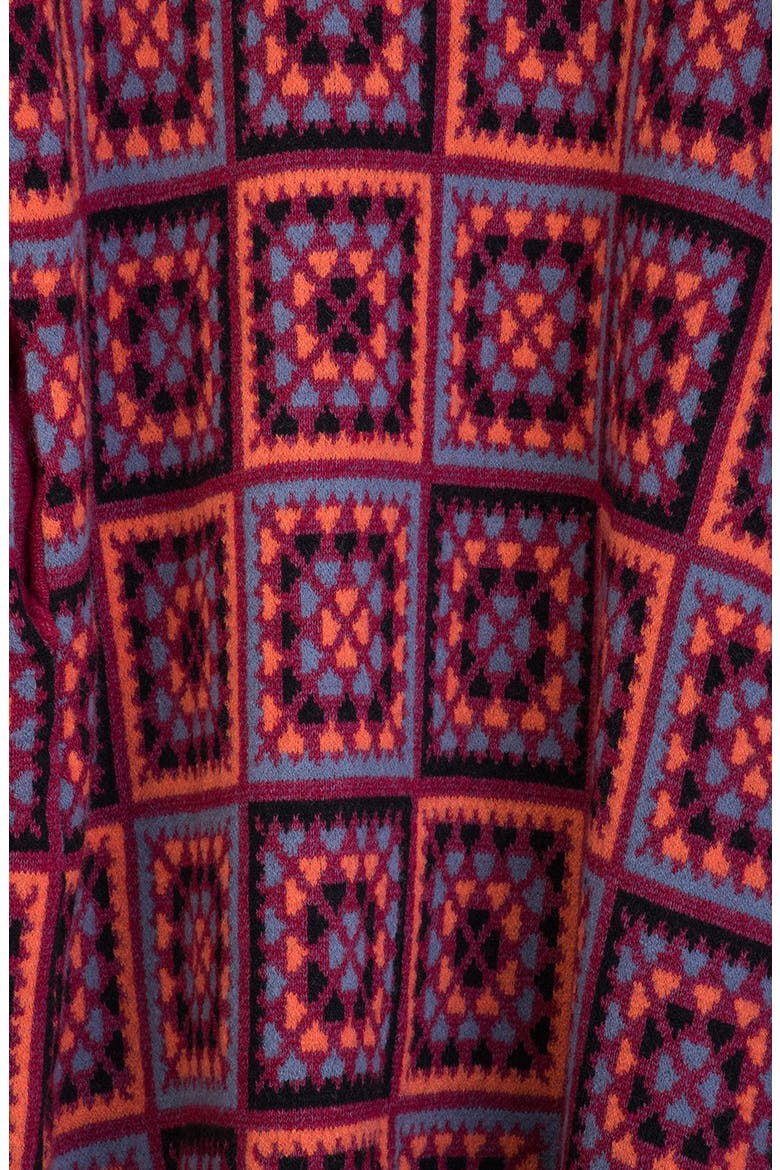 Crochet Square Ruana, Alternate, color, RED