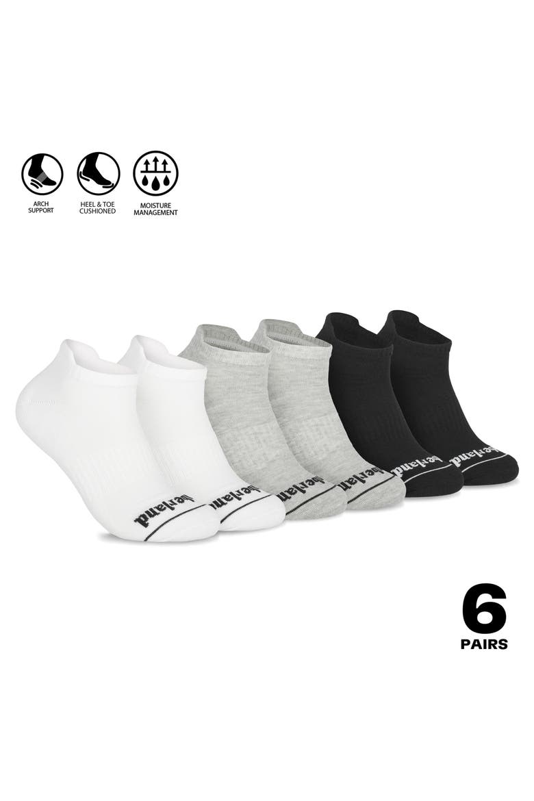 6-Pack No Show Socks, Alternate, color, BLACK MULTI