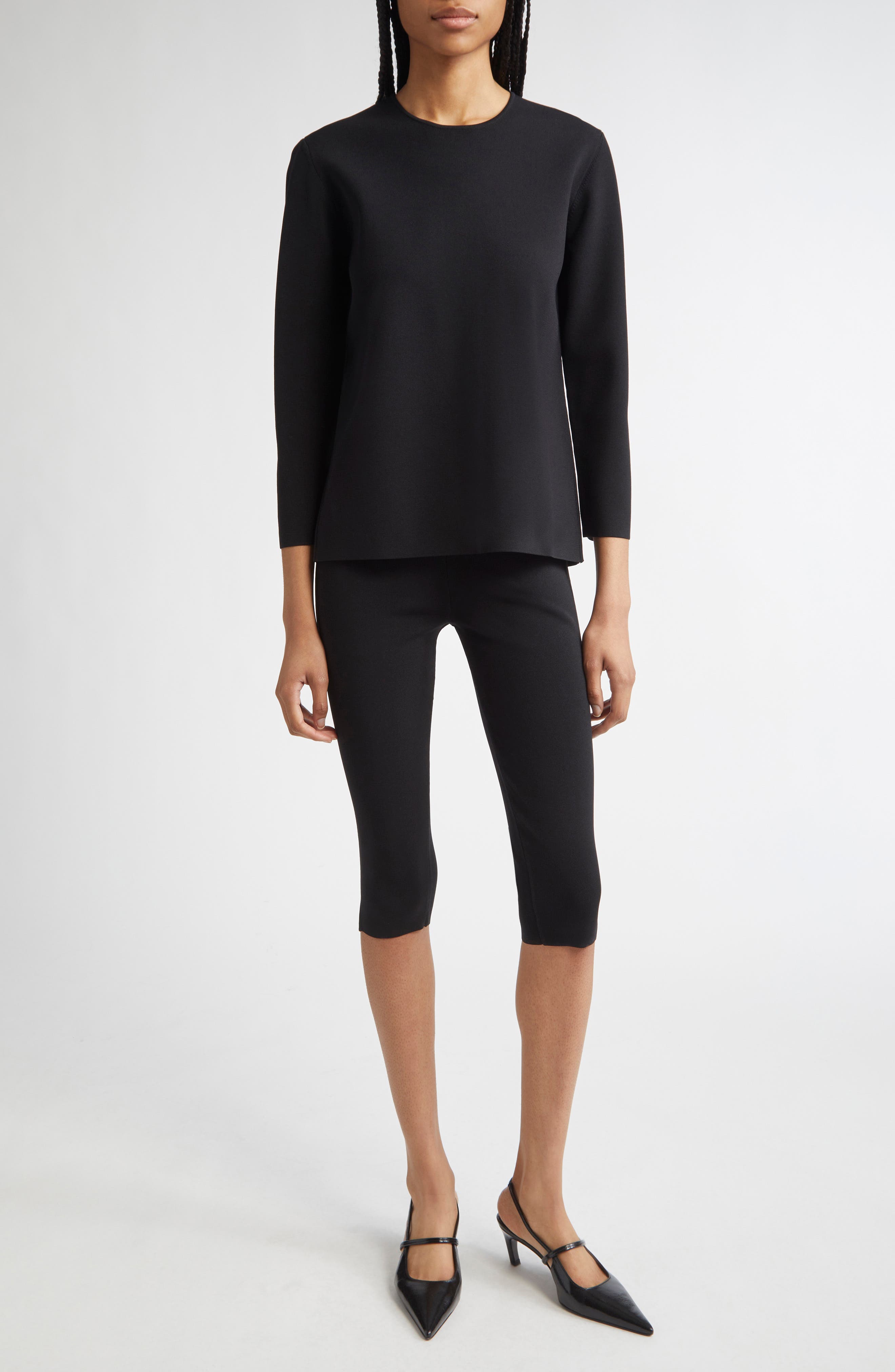Compact Knit Capri Trousers - image 2