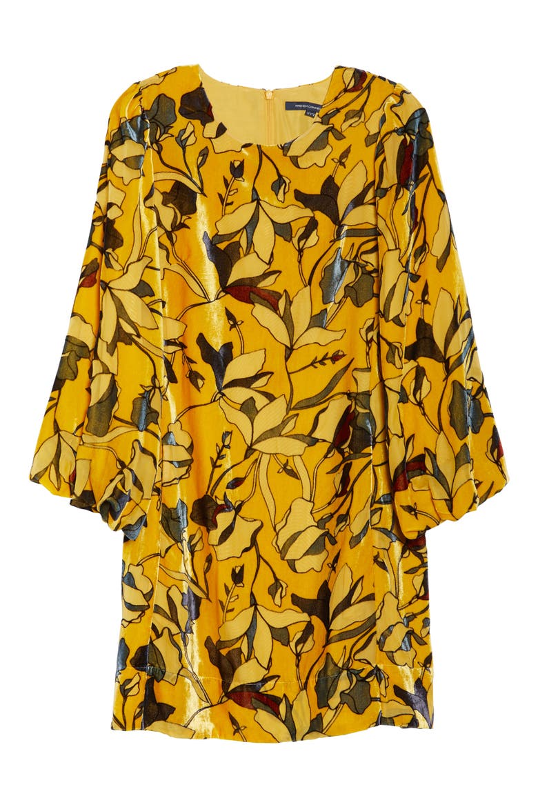 Aventine Velvet Tunic Dress, Alternate, color, CALLUNA YELLOW
