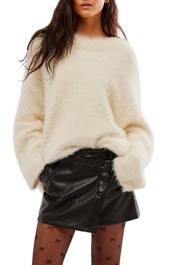 Free People Wynne Faux Leather Skirt In Black