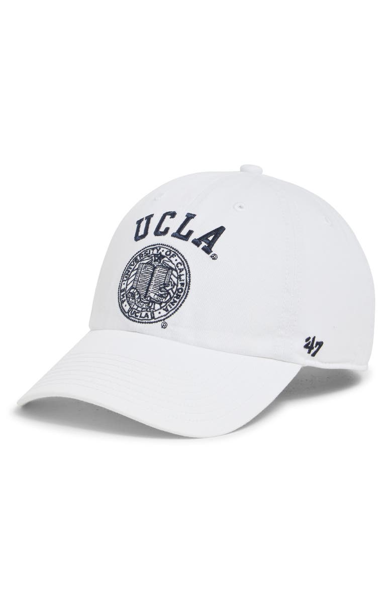 Sporty & Rich UCLA Crest Cotton Twill Baseball Cap, Main, color, 