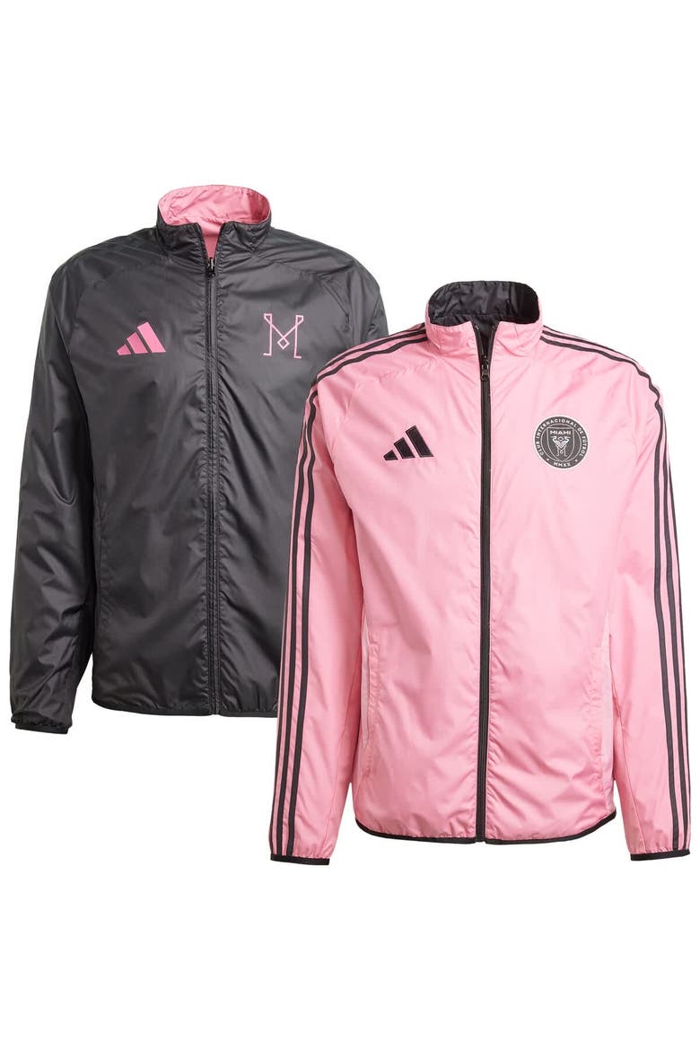 Men's adidas Pink/Black Inter Miami CF 2025 Anthem Reversible Full-Zip Jacket, Main, color, Pink