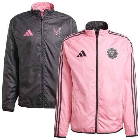 Men
s adidas Pink/Black Inter Miami CF 2025 Anthem Reversible Full-Zip Jacket