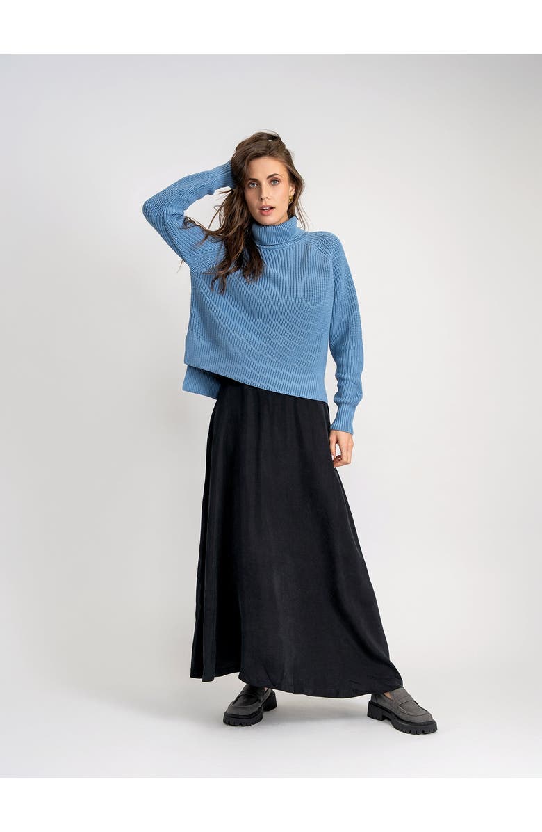 Unclear Chunky Knit Hi low Sweater, Alternate, color, Black