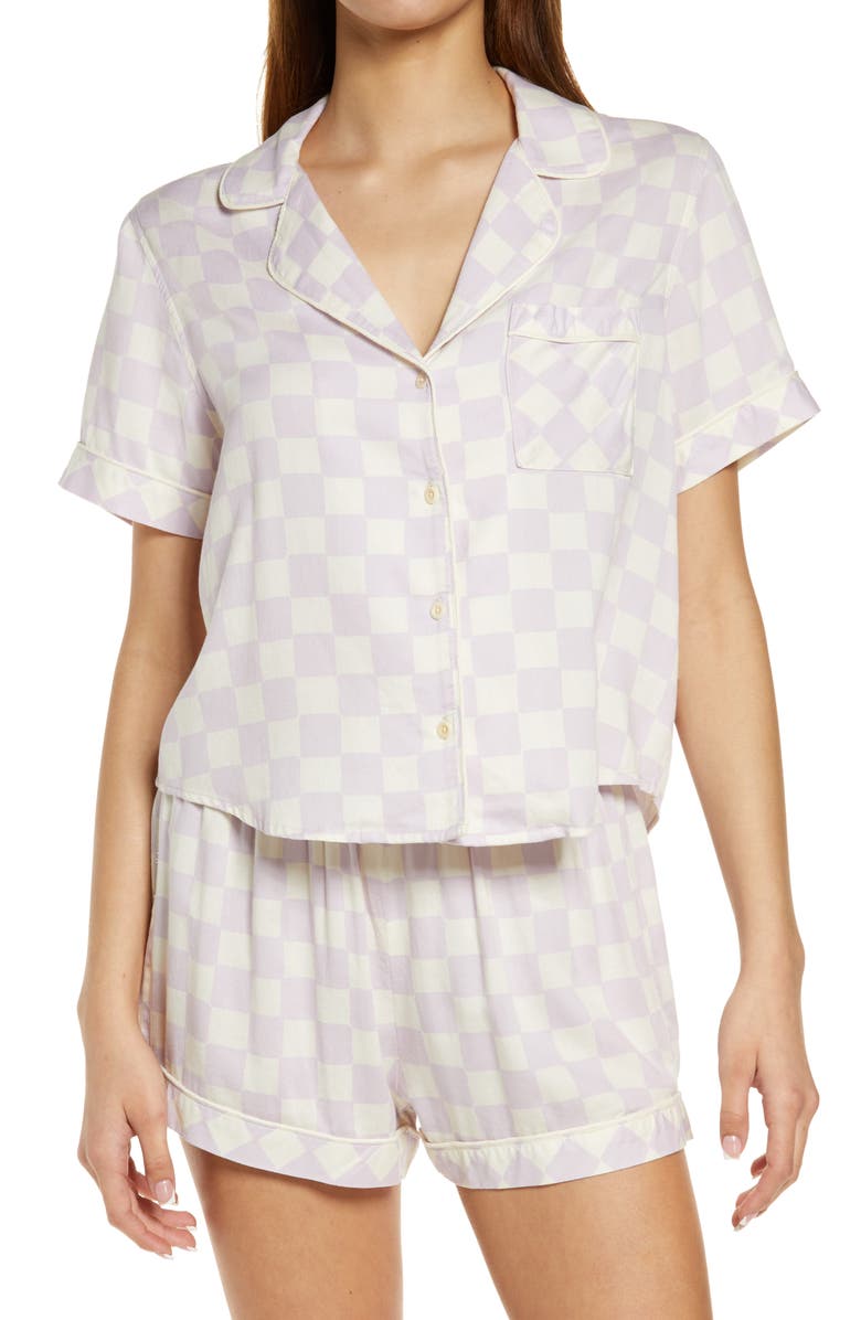 Rails Darcie Short Pajamas, Main, color, Lavender Checkboard