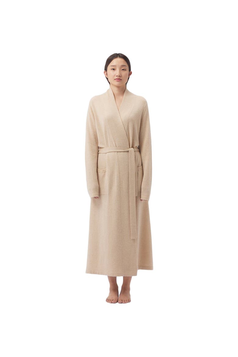 Long Cashmere Robe, Main, color, beige