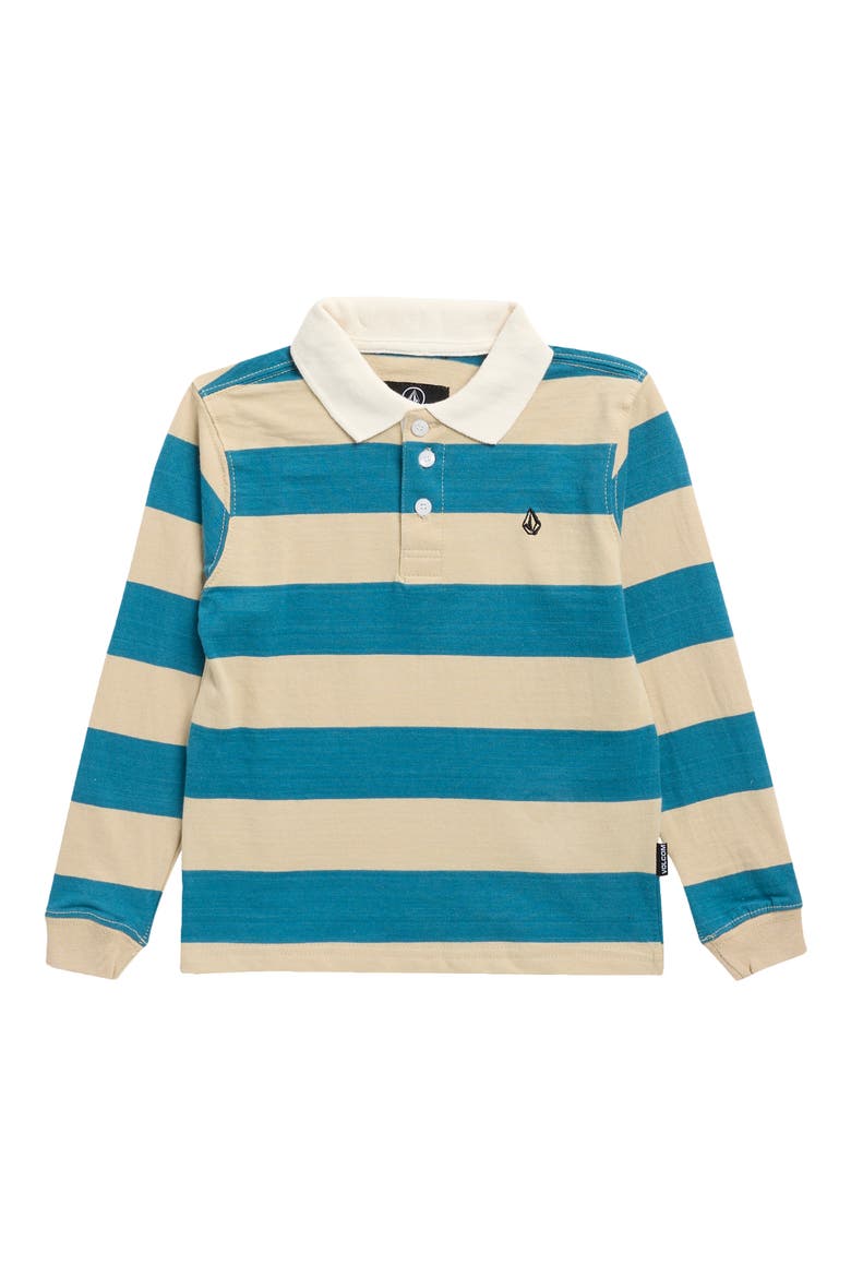 Kids' Prep Stone Long Sleeve Polo, Main, color, TEAL