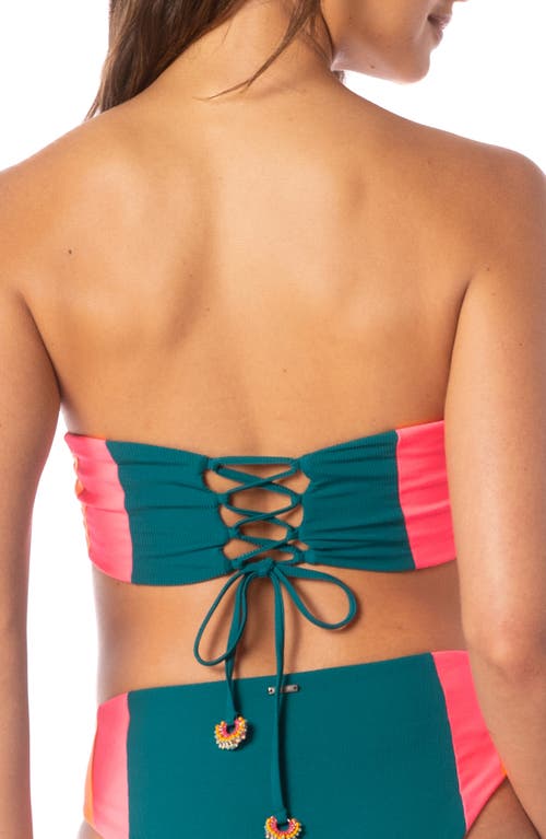 Maaji Verdant Breeze Nomad Multifit Reversible Bikini Top In Green