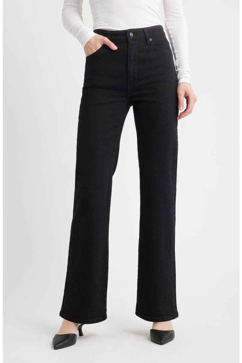 The Arrow High Waist Relaxed Bootcut Jeans, Main, color, BLACK