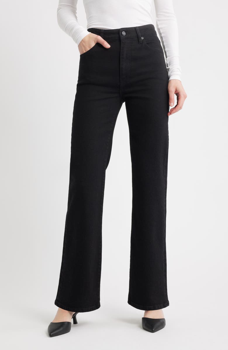 FRAME The Arrow High Waist Relaxed Bootcut Jeans, Main, color, Black