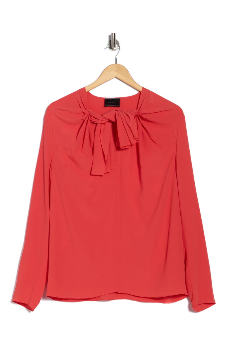 Tie Neck Top, Alternate, color, GOJI