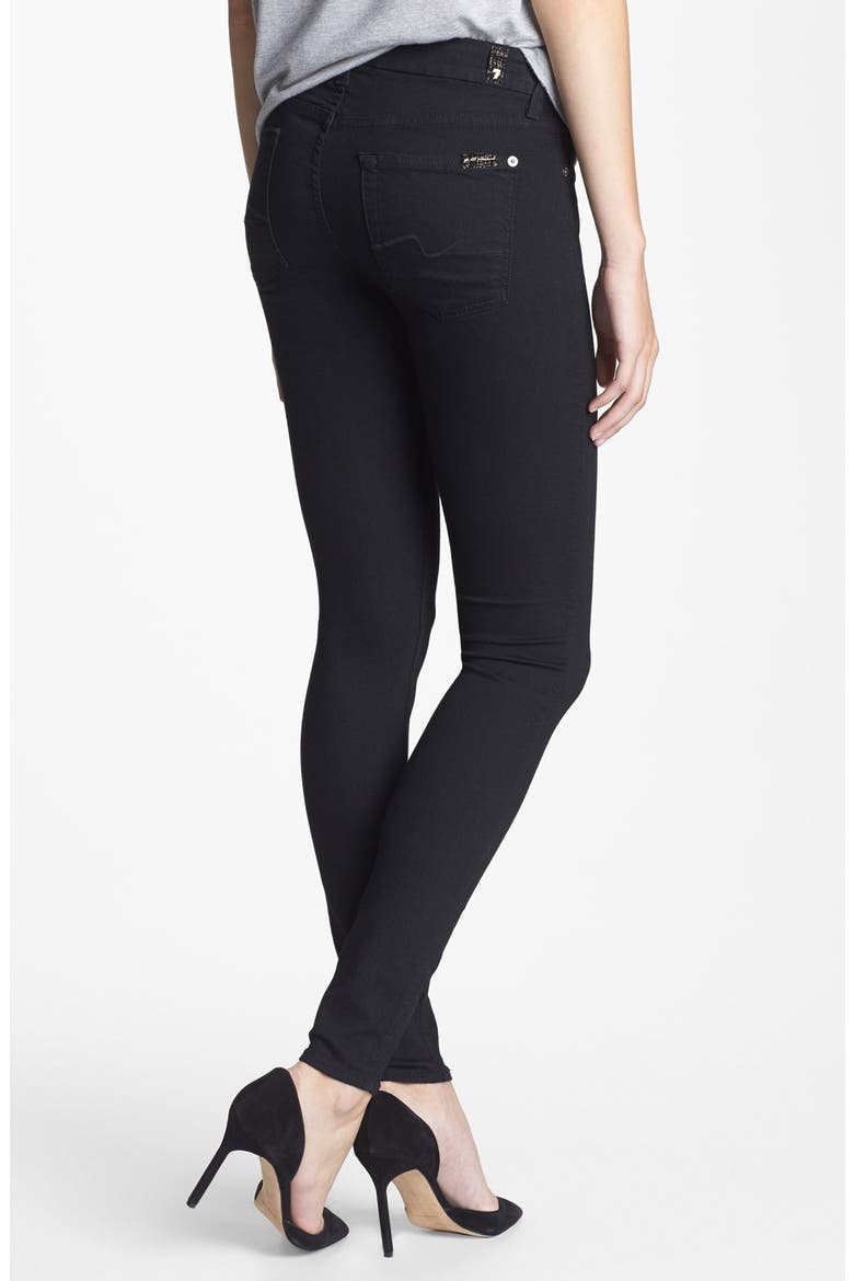 7 For All Mankind® Stretch Skinny Jeans, Alternate, color, ELASTICITY BLACK