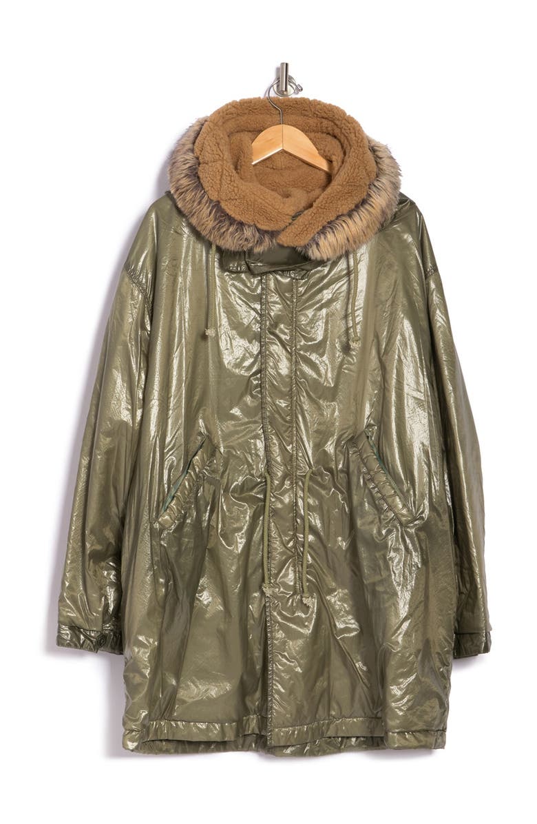 YEEZY Faux Fur Anorak Jacket, Alternate, color, 