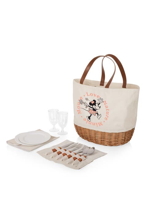 Promenade Minnie Beige Canvas Picnic Basket