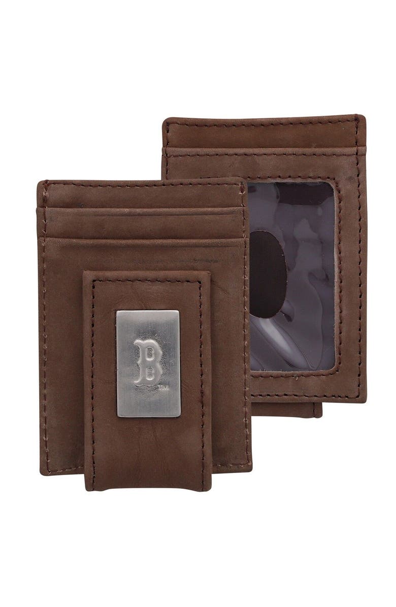 EAGLES WINGS Boston Red Sox Leather Front Pocket Wallet, Main, color, 
