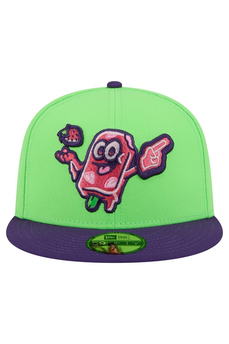 Men's New Era Neon Green Beloit Sky Carp Copa de la Diversión 59FIFTY Fitted Hat, Alternate, color, Neon Green