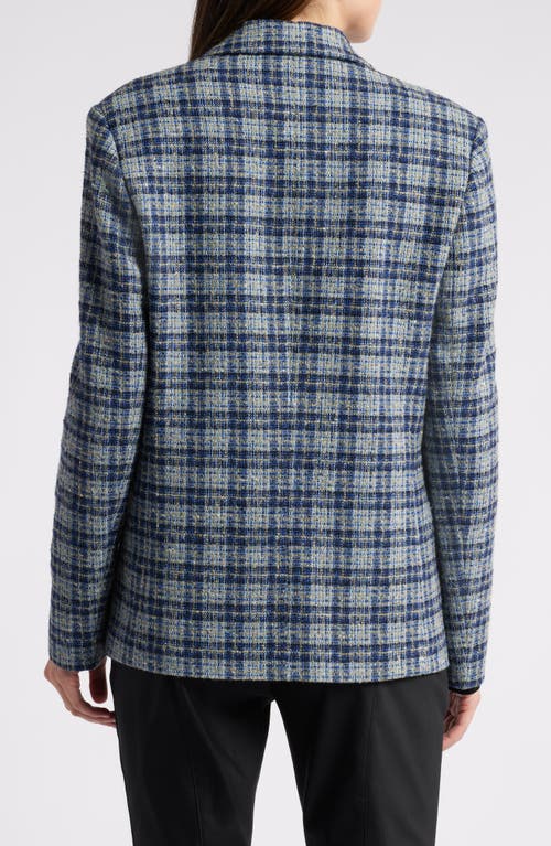 HUGO BOSS BOSS JANKA DOUBLE BREASTED PLAID BLAZER 