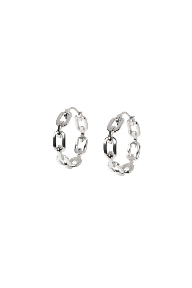 Modern Day Hoop Earrings, Main, color, White Gold