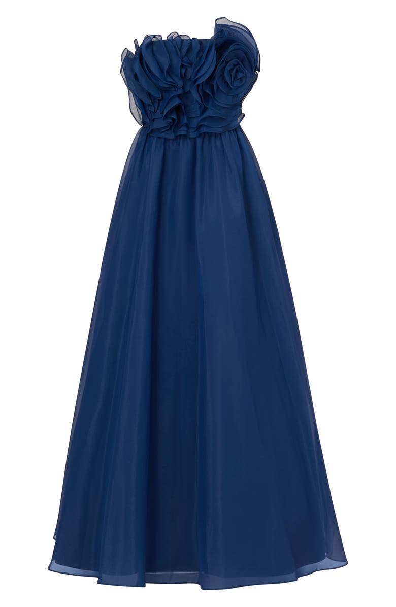 Aidan Mattox by Adrianna Papell Floral Ruffle Organza Ballgown, Alternate, color, 