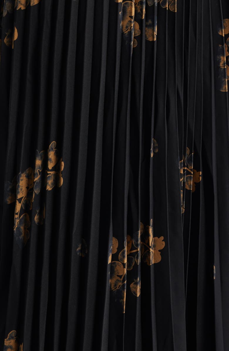 NIKKI LUND Alessandra Pleated Midi Skirt, Alternate, color, Black