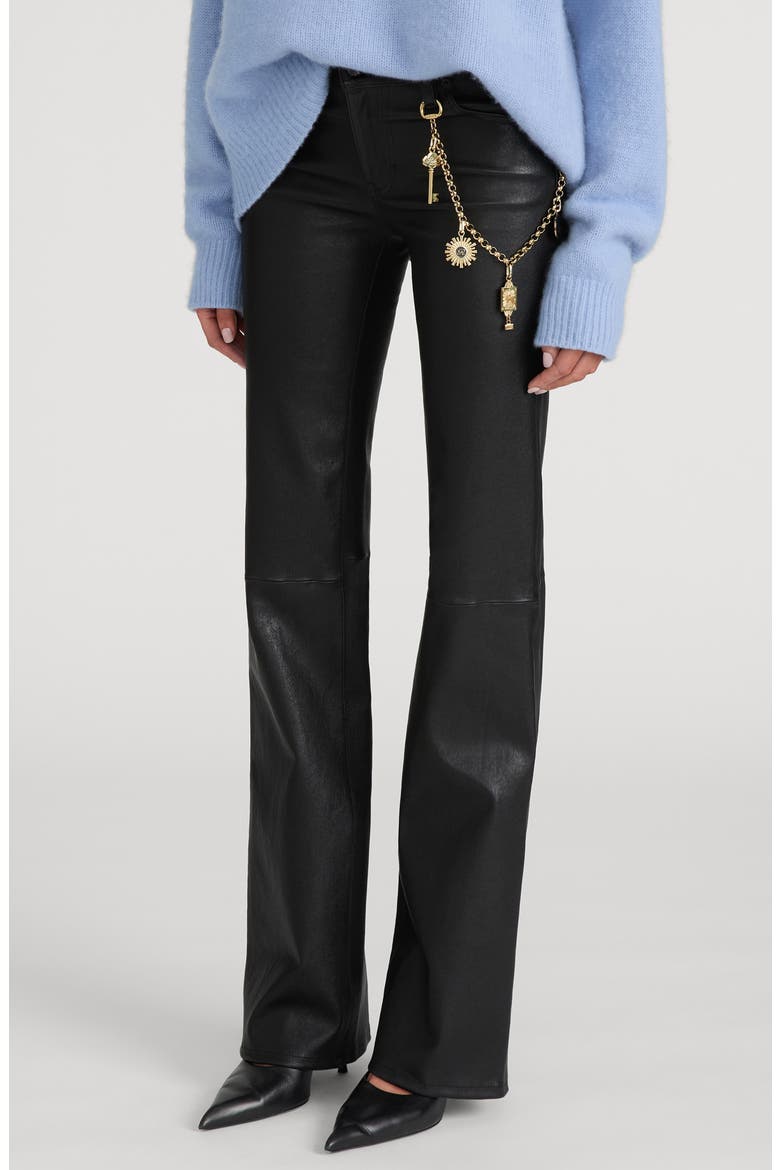 x The Ritz Paris Rodeo Straight Leg Leather Jeans, Alternate, color, BLACK