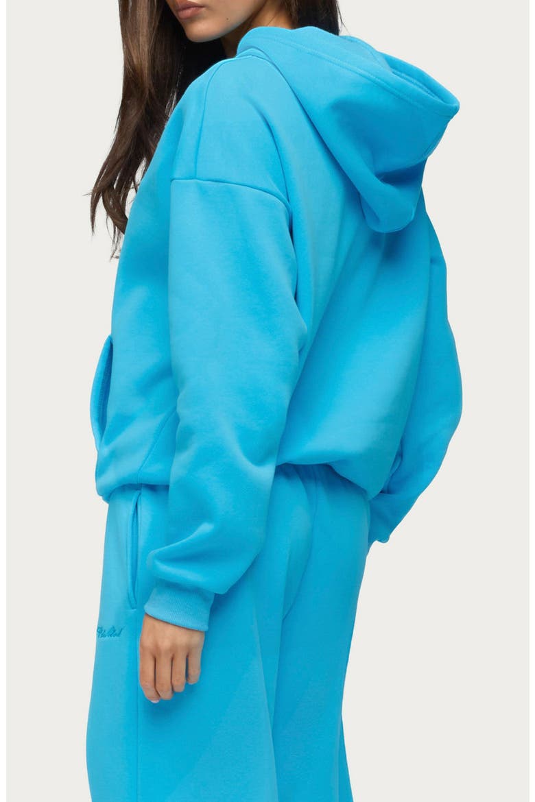 Basic Girl Oversized Hoodie, Alternate, color, TURQUOISE