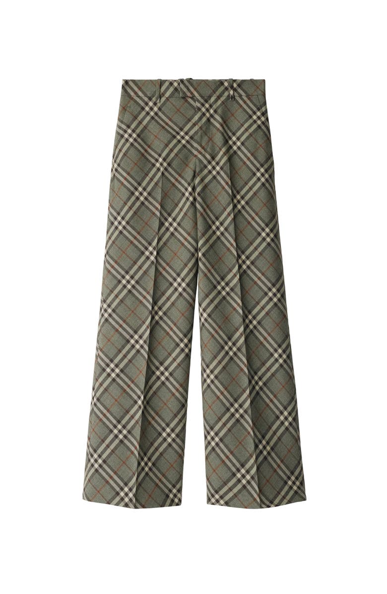 Burberry Check Wool Tailored Trousers, Main, color, 
