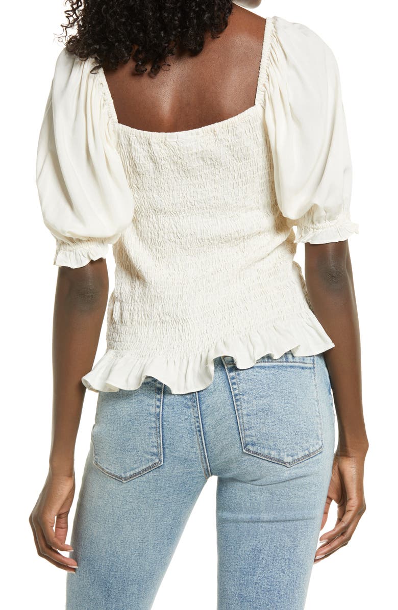 AWARE by VERO MODA Playful Square Neck Smock Top, Alternate, color, 