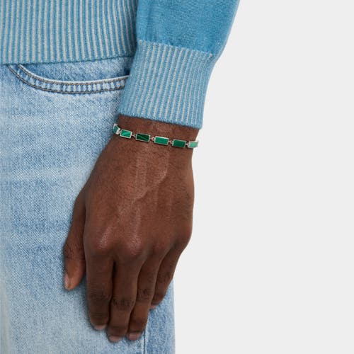 Jan Leslie Dash Rectangle Link Bracelet In Green