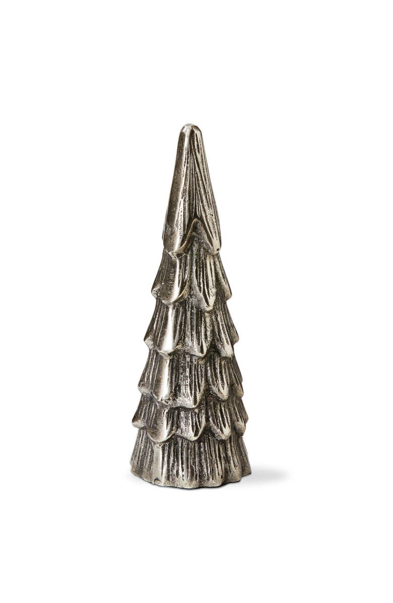 tag Silver Cast Aluminum Tree Decor Holiday Sculpture Christmas, Main, color, Metallic Silver