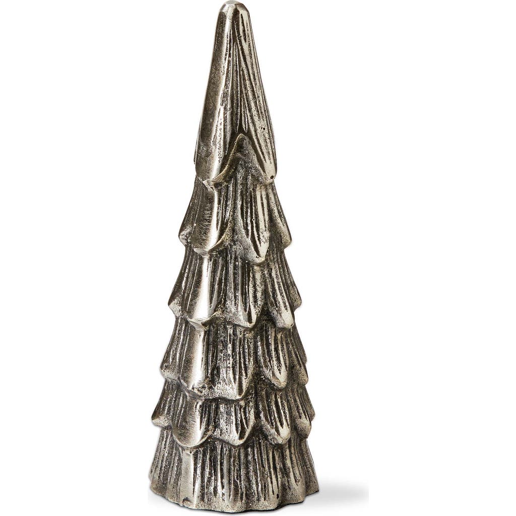Tag Silver Cast Aluminum Tree Decor Holiday Sculpture Christmas In Silver