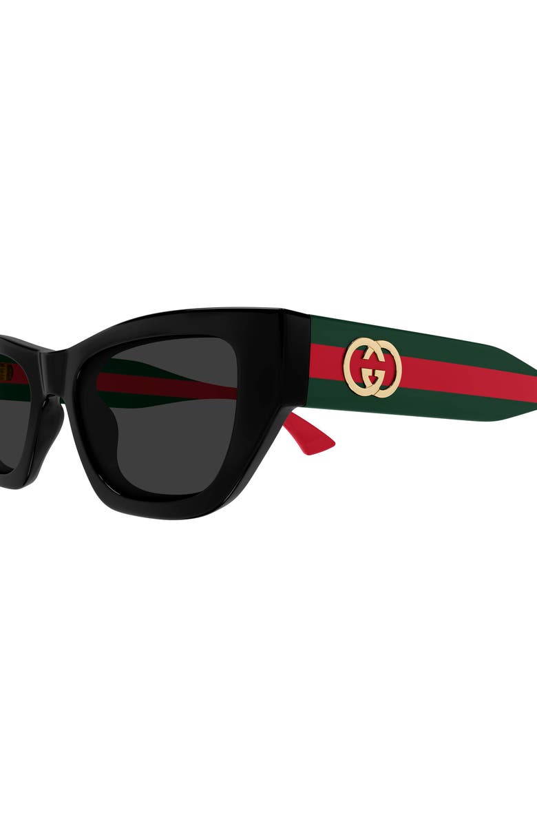 Gucci 52mm Cat Eye Sunglasses, Alternate, color, Black