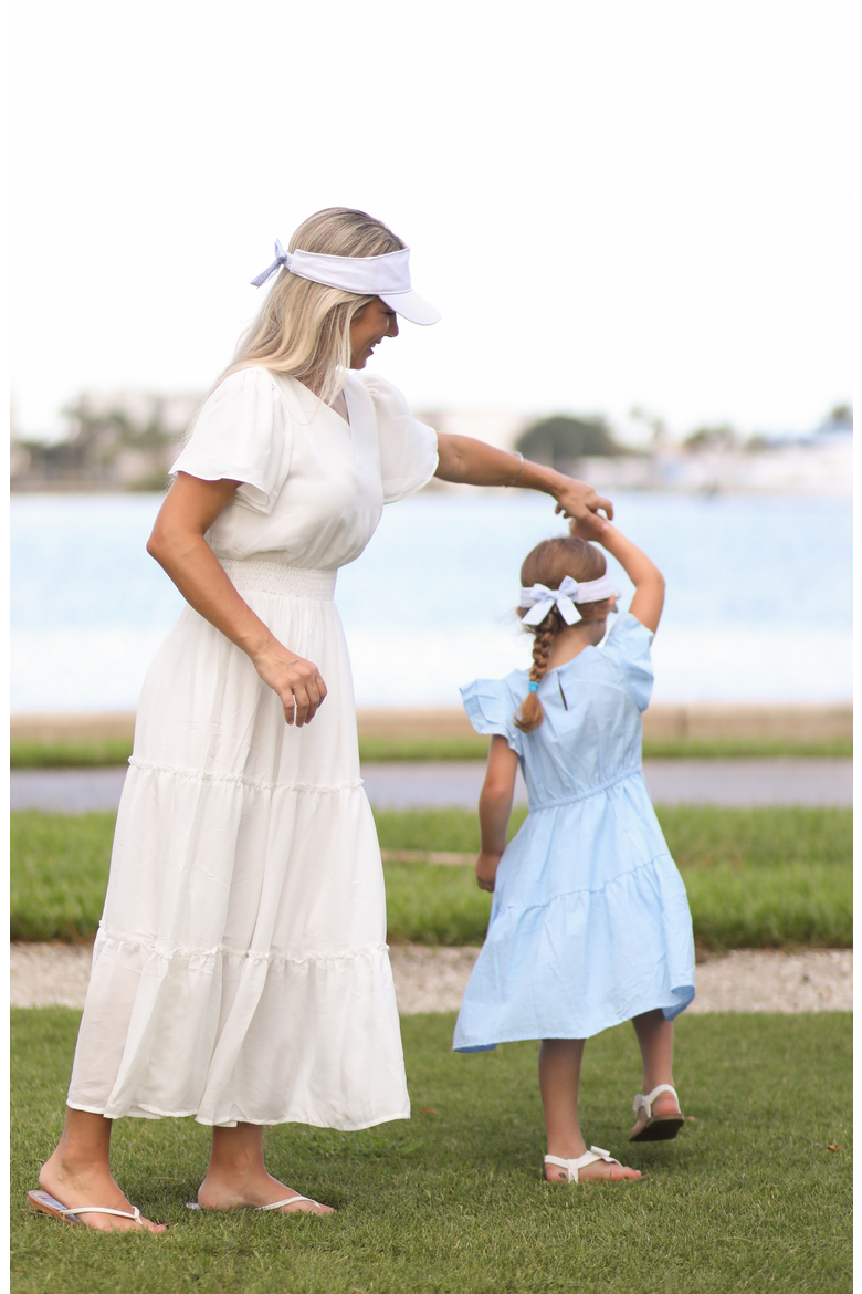 Patriotic Hearts Twill Bow Visor, Alternate, color, Deep White