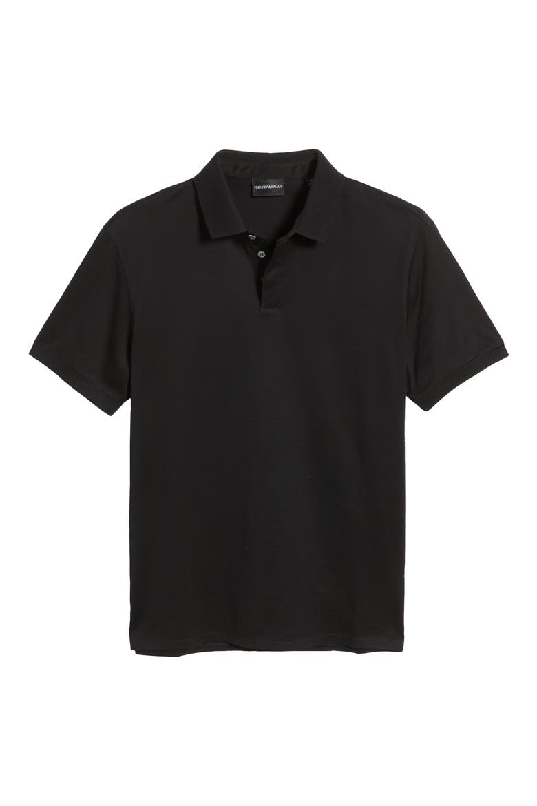 Solid Cotton Polo, Alternate, color, BLACK