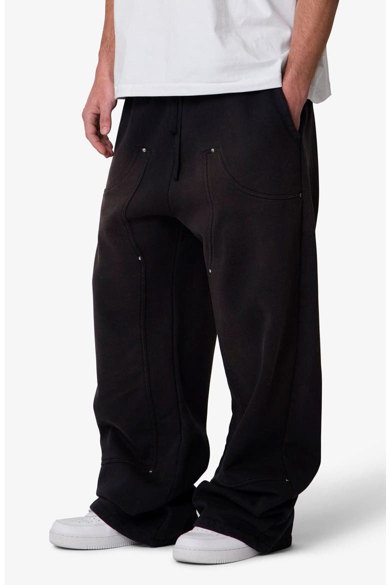 West Baggy Fit Double Knee Sweatpants, Alternate, color, WASHED BLACK