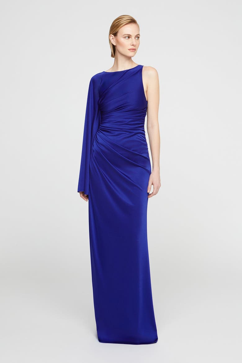 Elyssia Jersey Gown, Alternate, color, Sapphire Stone