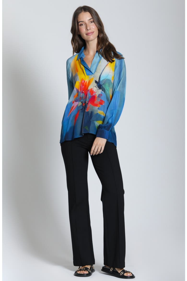Mixed Print Long Sleeve Top, Alternate, color, BLUE MULTI