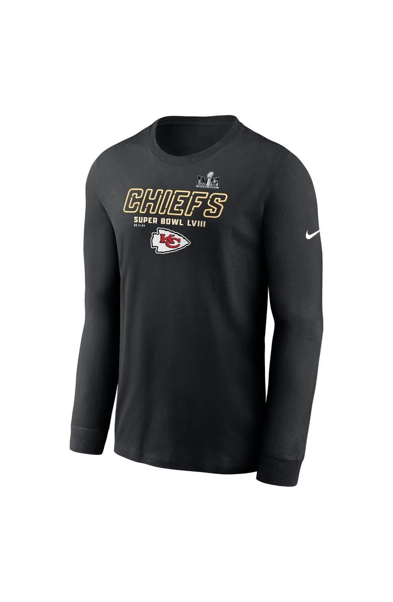 Nike Men's Nike Black Kansas City Chiefs Super Bowl LVIII Iconic Long Sleeve T-Shirt, Alternate, color,