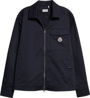 Moncler Stretch Cotton Zip Shirt Jacket | Nordstrom
