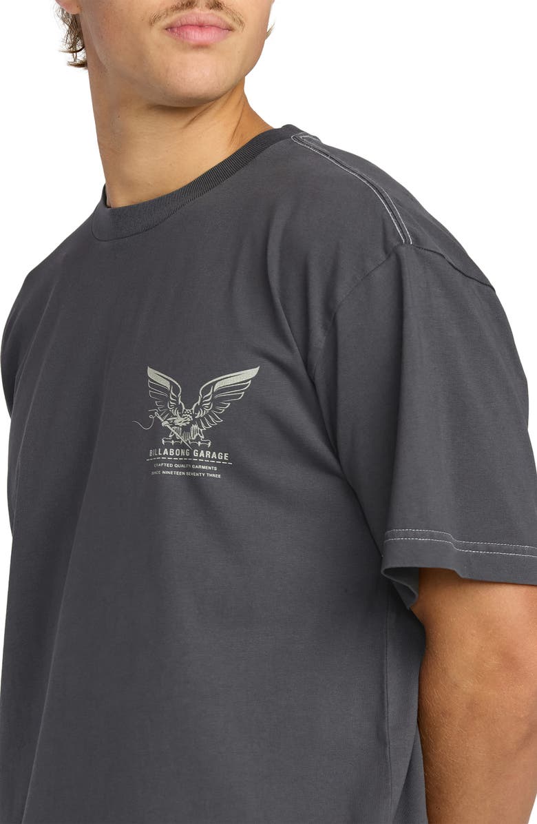 Billabong Bird of Prey Oversize Cotton Graphic T-Shirt, Alternate, color, Washed Black