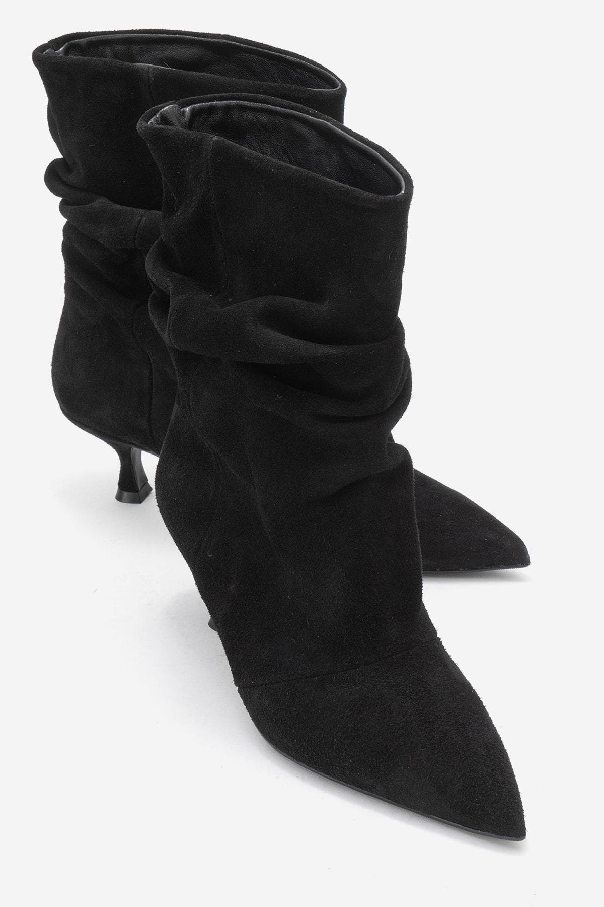 Forever & Always Shoes Balei Leather Pointed Toe Boot, Alternate, color, Black Suede