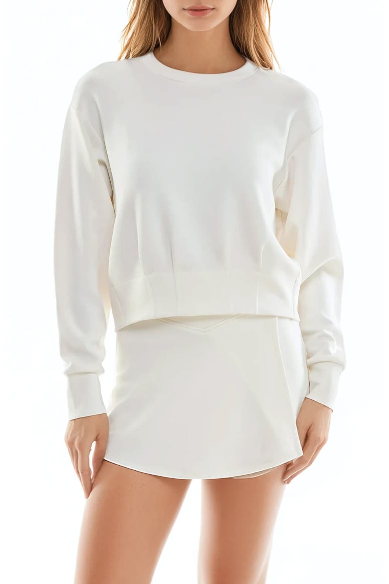 Cloud Luxe Corset Sweatshirt, Main, color, IVORY