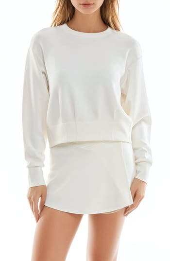 Urban Social Cloud Luxe Corset Sweatshirt In Ivory