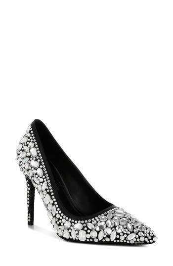 London Rag Iceout Crystal Embellished Pump In Black