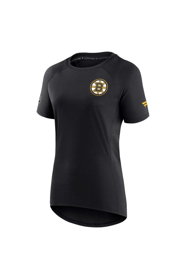 Women's Fanatics Branded Black Boston Bruins Authentic Pro Rink Raglan Tech T-Shirt, Alternate, color, Black