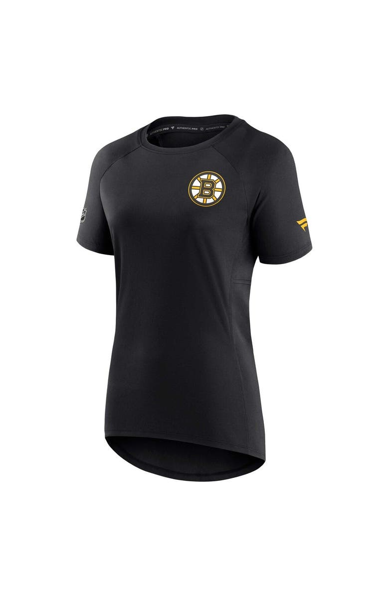 FANATICS Women's Fanatics Branded Black Boston Bruins Authentic Pro Rink Raglan Tech T-Shirt, Alternate, color, 